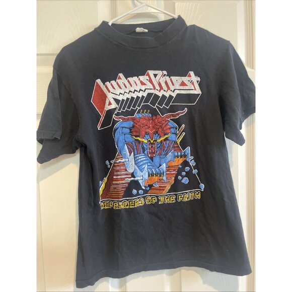 1984 Judas Priest T-Shirt Defenders of Faith Concert Tour Single Stitch LARGE - Picture 1 of 5